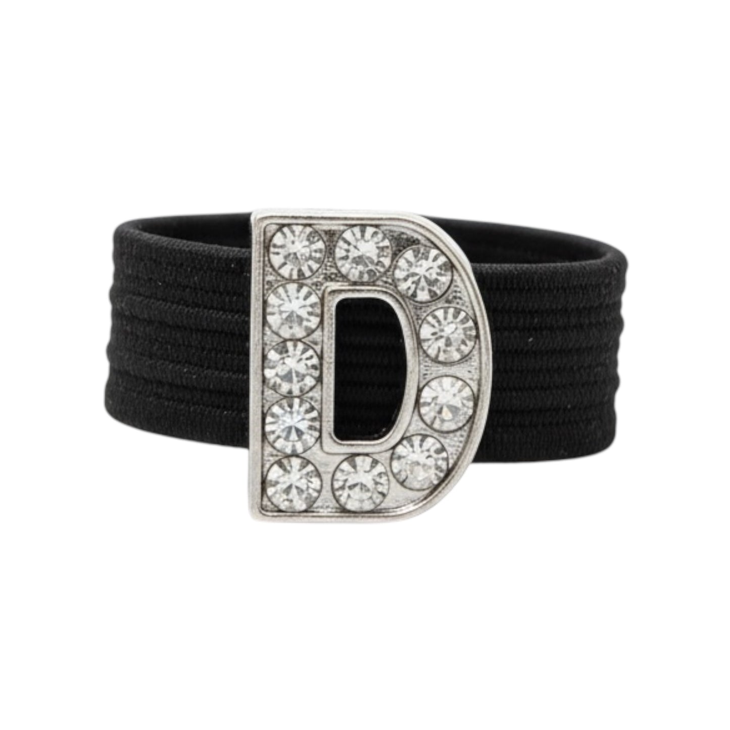 Pave Crystal Silver Letter Crop Charm