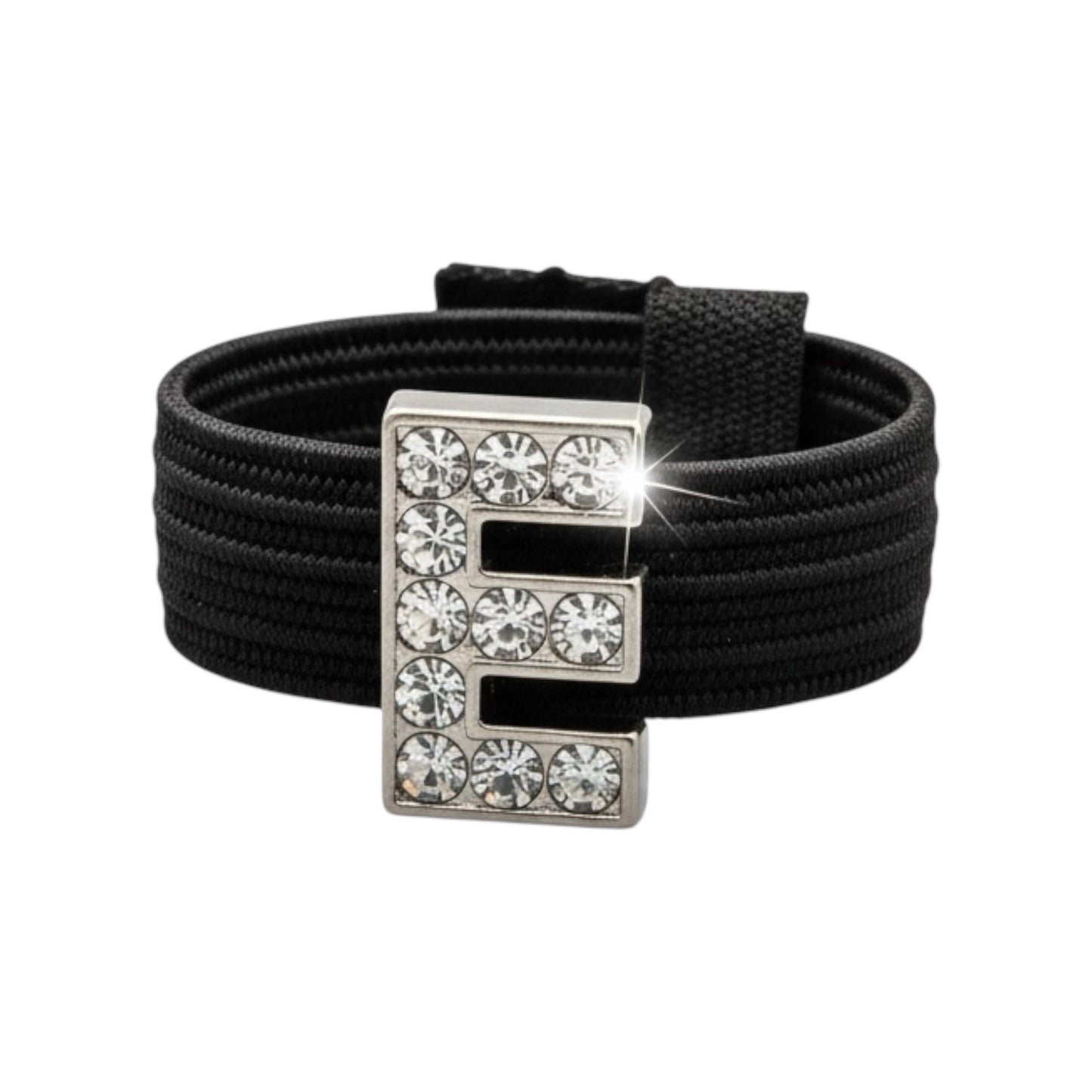 Pave Crystal Silver Letter Crop Charm