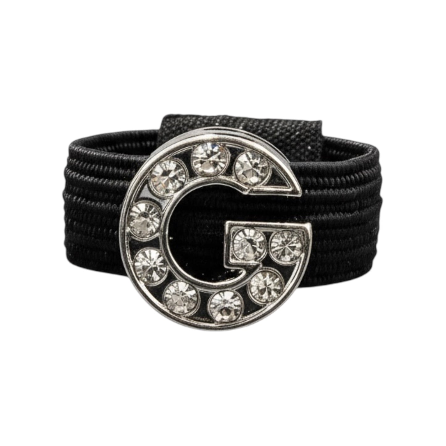 Pave Crystal Silver Letter Crop Charm