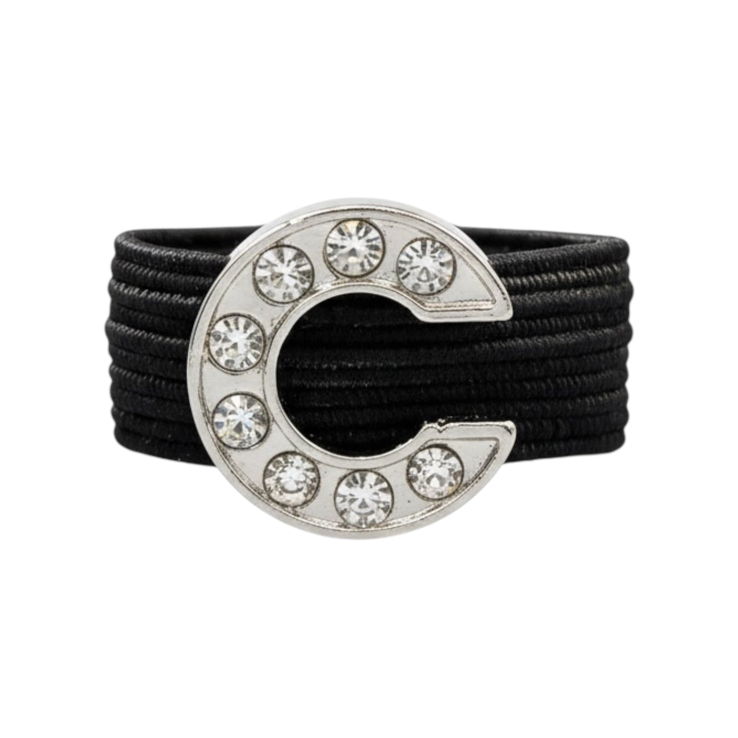 Pave Crystal Silver Letter Crop Charm