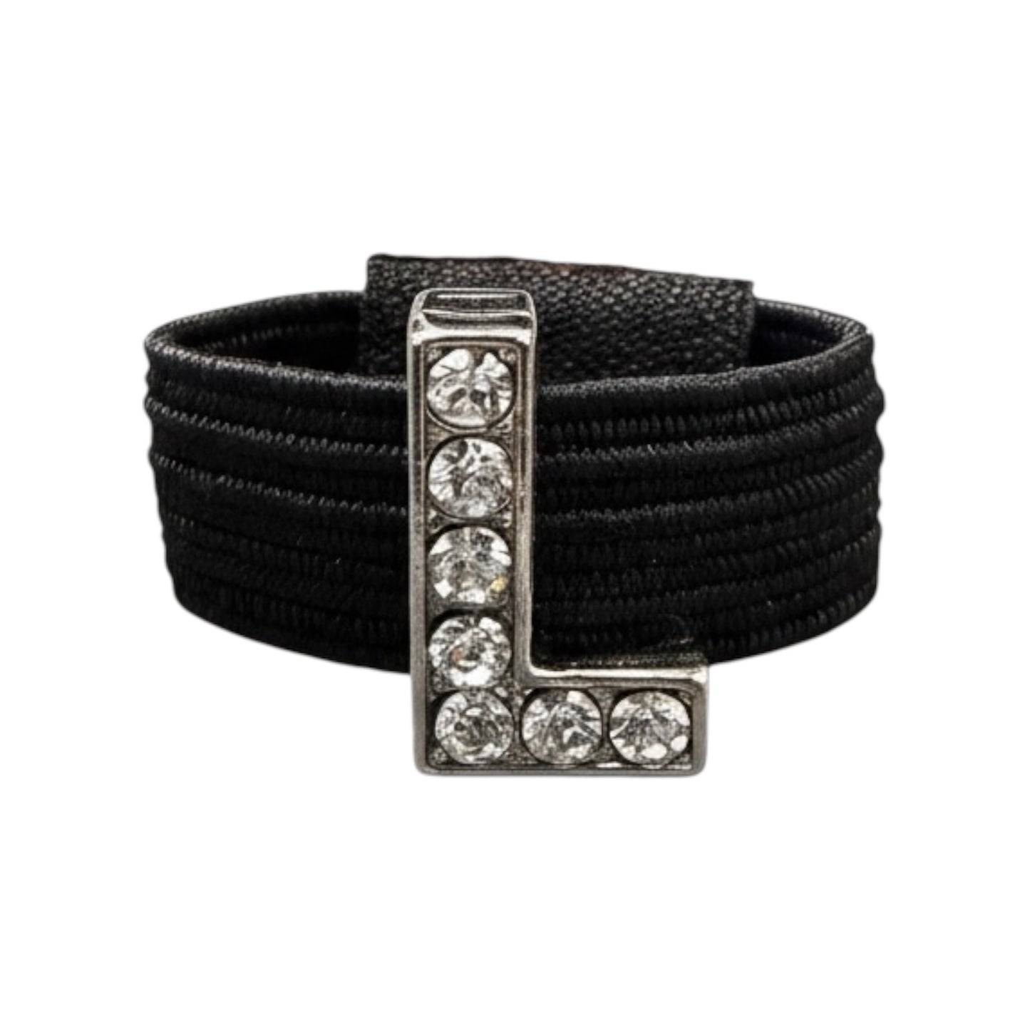 Pave Crystal Silver Letter Crop Charm