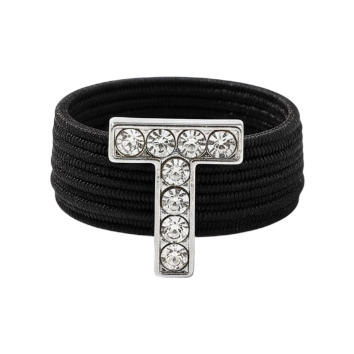 Pave Crystal Silver Letter Crop Charm