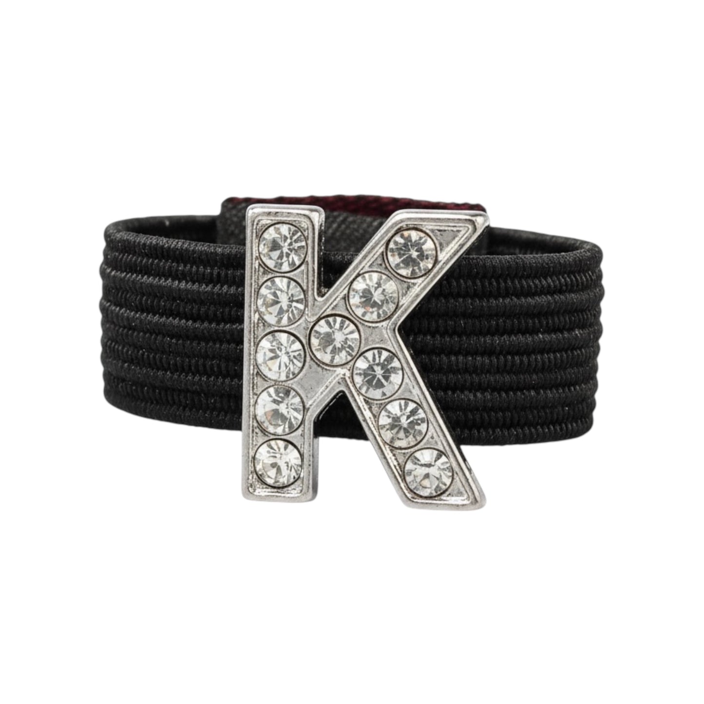 Pave Crystal Silver Letter Crop Charm