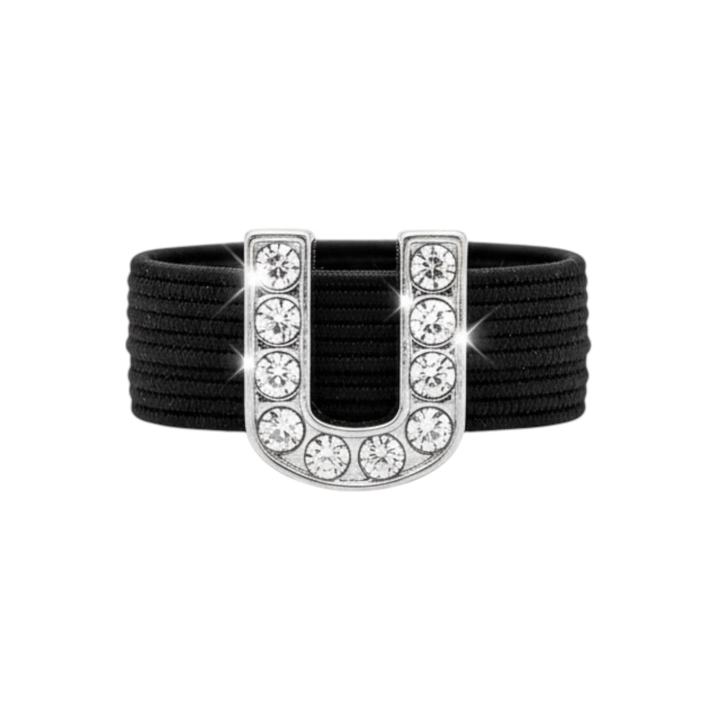 Pave Crystal Silver Letter Crop Charm