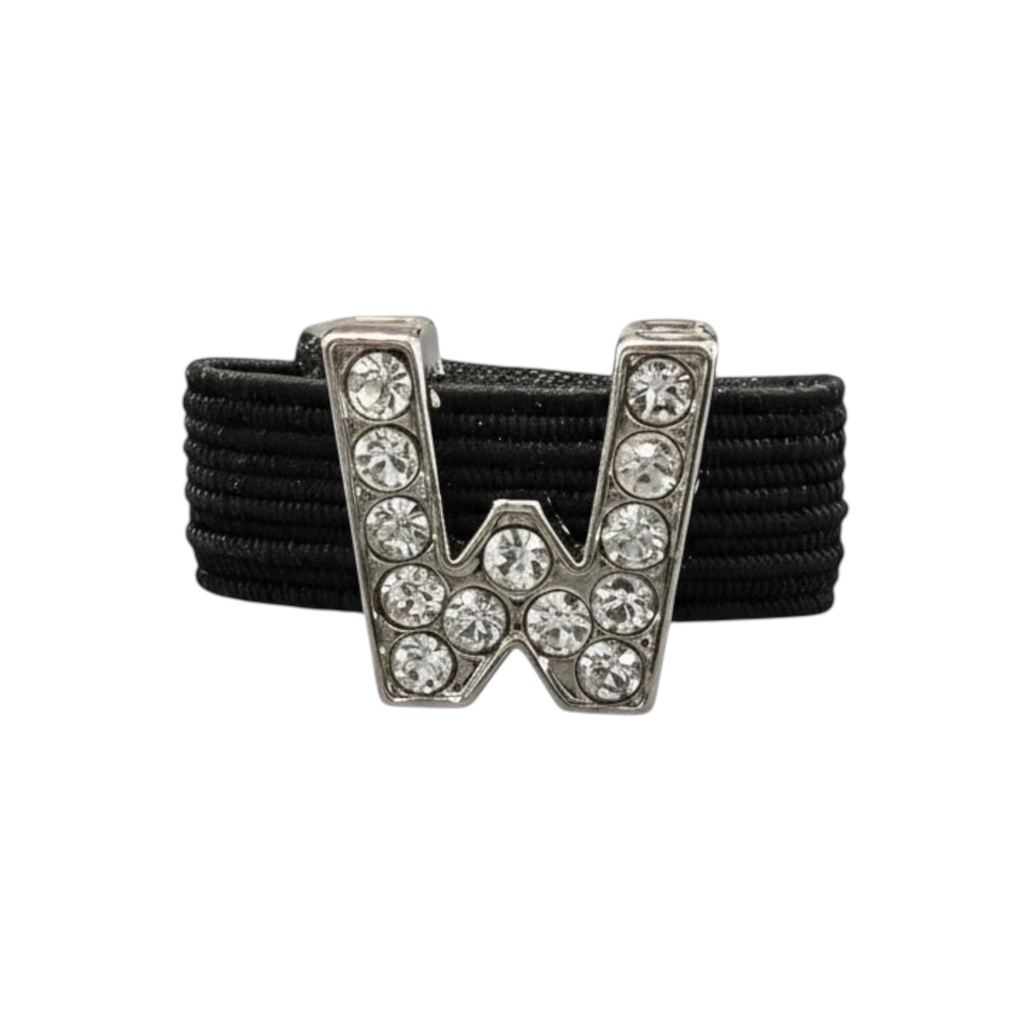 Pave Crystal Silver Letter Crop Charm