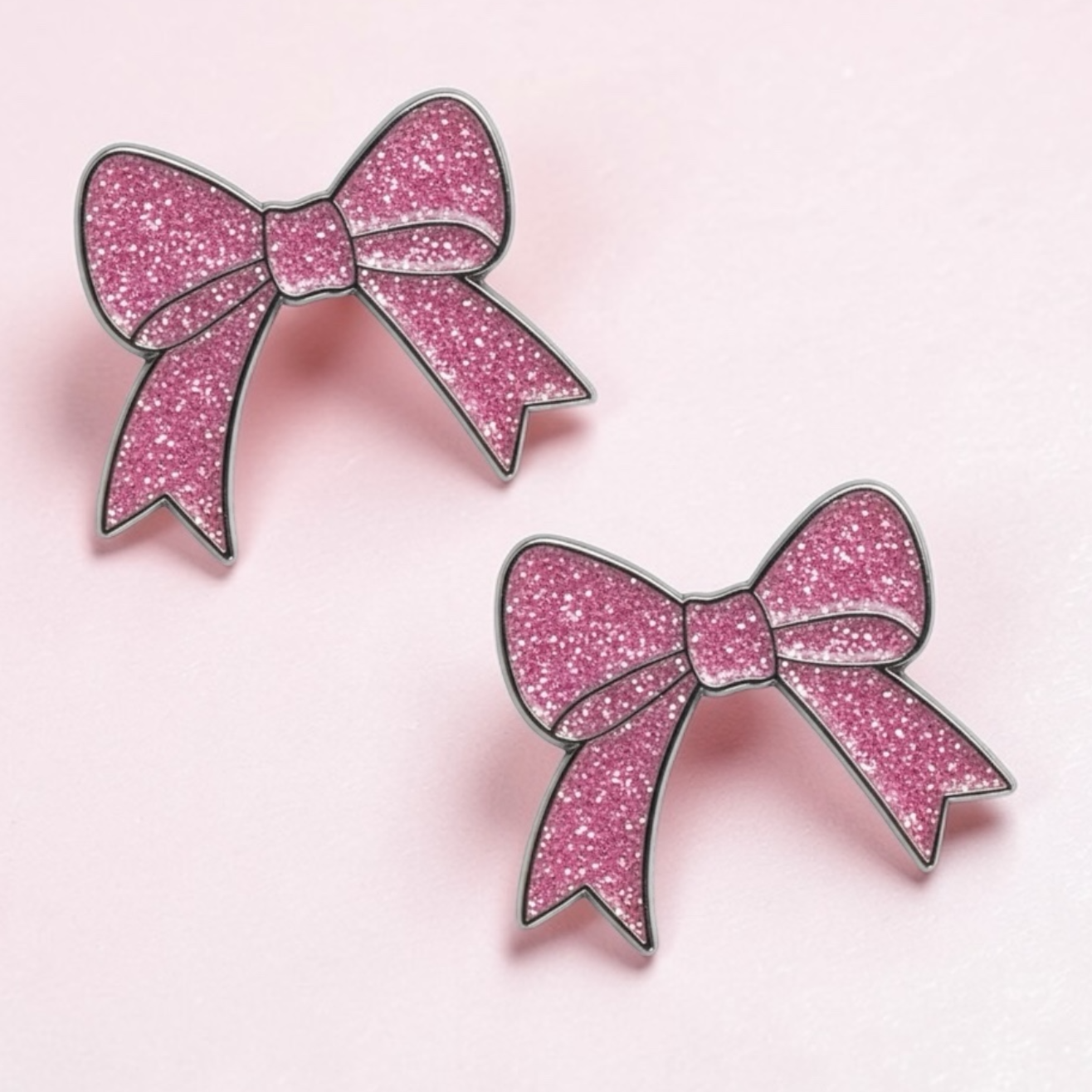 Pink Bow Number Pin Charms