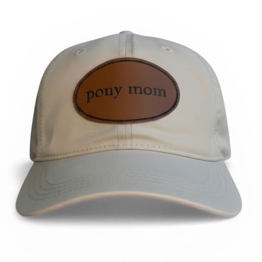 Pony Mom - Leather Patch Cotton Baseball Hat
