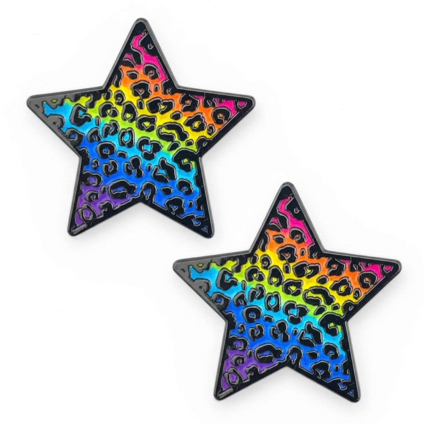 Rainbow Cheetah Number Pin Charms
