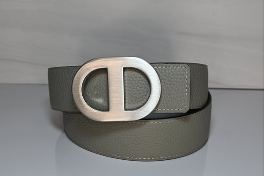 Audrey Reversible Leather Belt - Silver / Black
