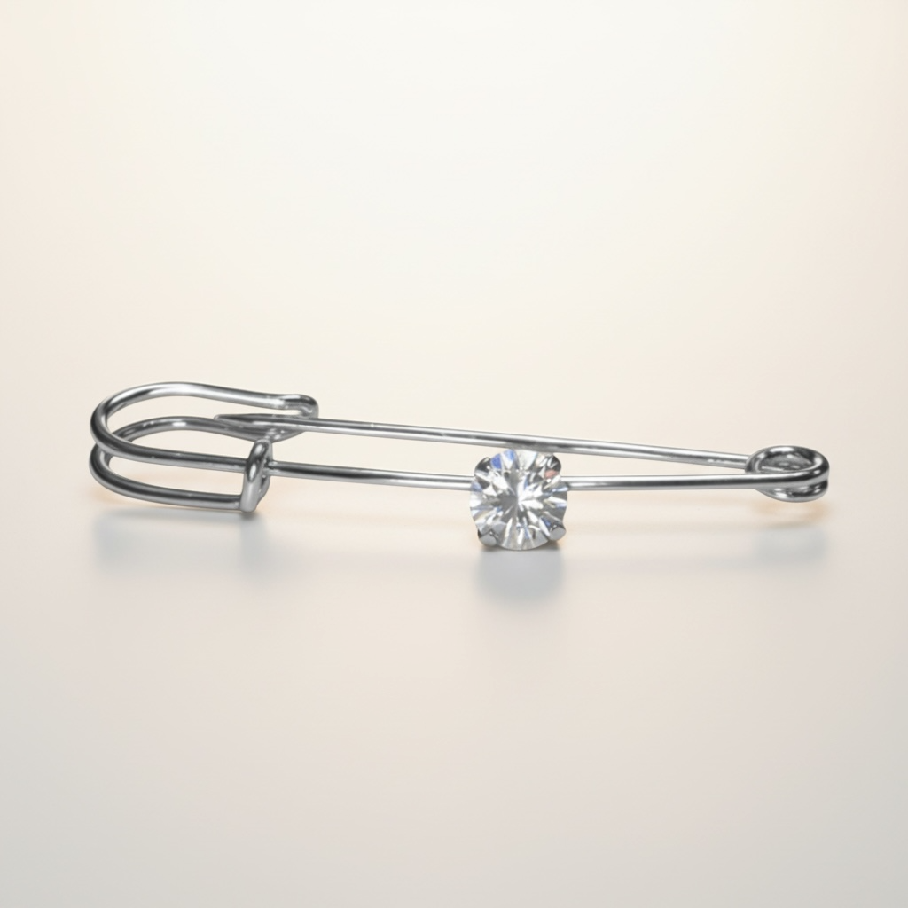 Silver Sparkly Diamond - Luxe Stock Tie Pin
