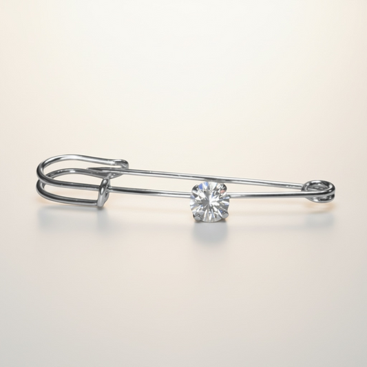 Silver Sparkly Diamond - Luke Stock Pin