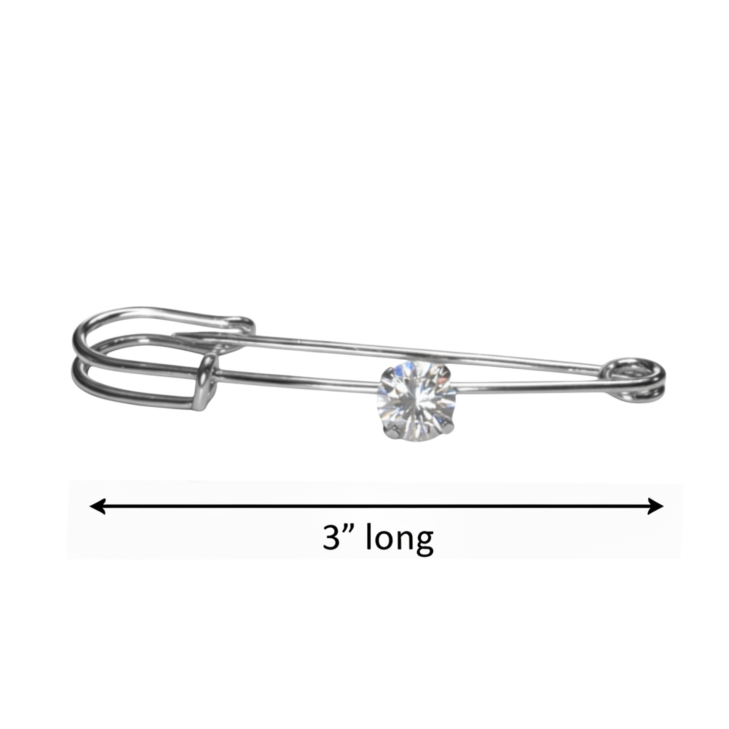 Silver Sparkly Diamond - Luxe Stock Tie Pin
