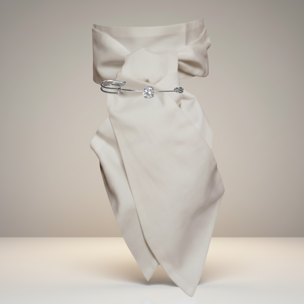 Silver Sparkly Diamond - Luxe Stock Tie Pin