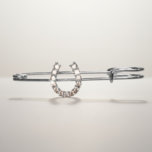 Silver Sparkly Horseshoe - DBC Stock Pin