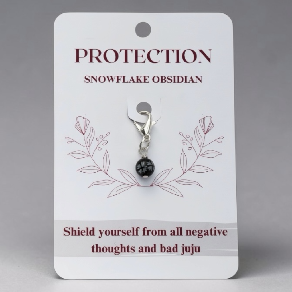 Snowflake Obsidian Protection Charm