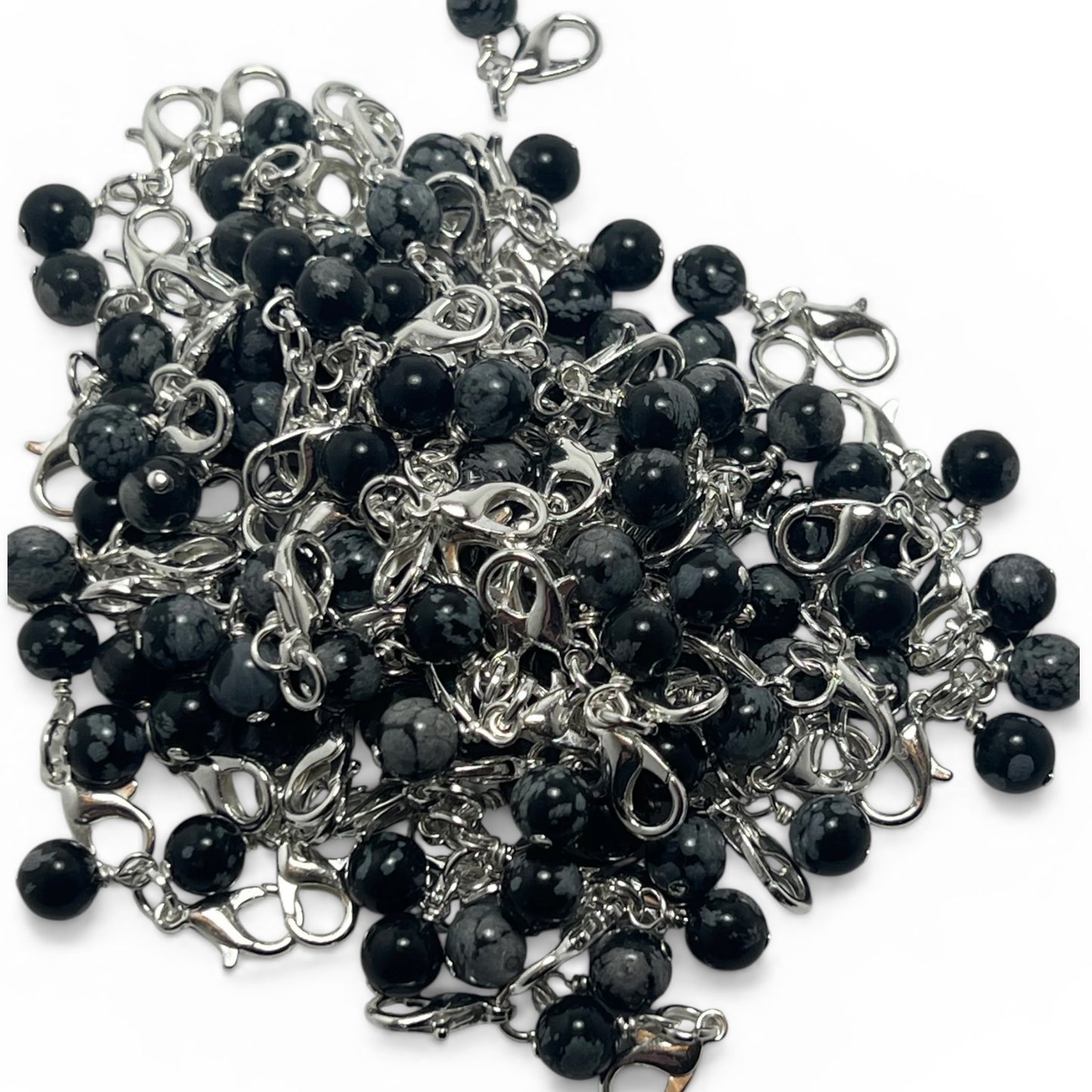 Snowflake Obsidian Protection Charm