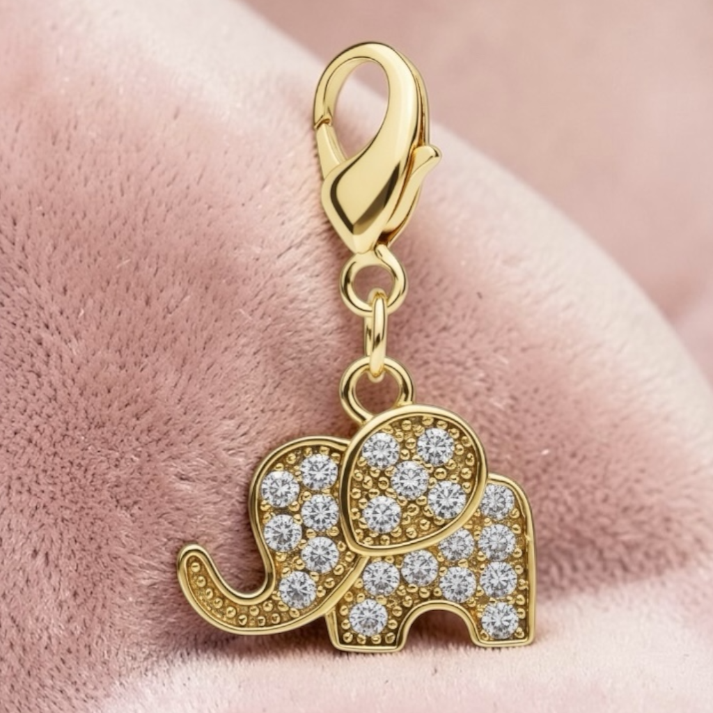 Sparkly Elephant Braid Charm