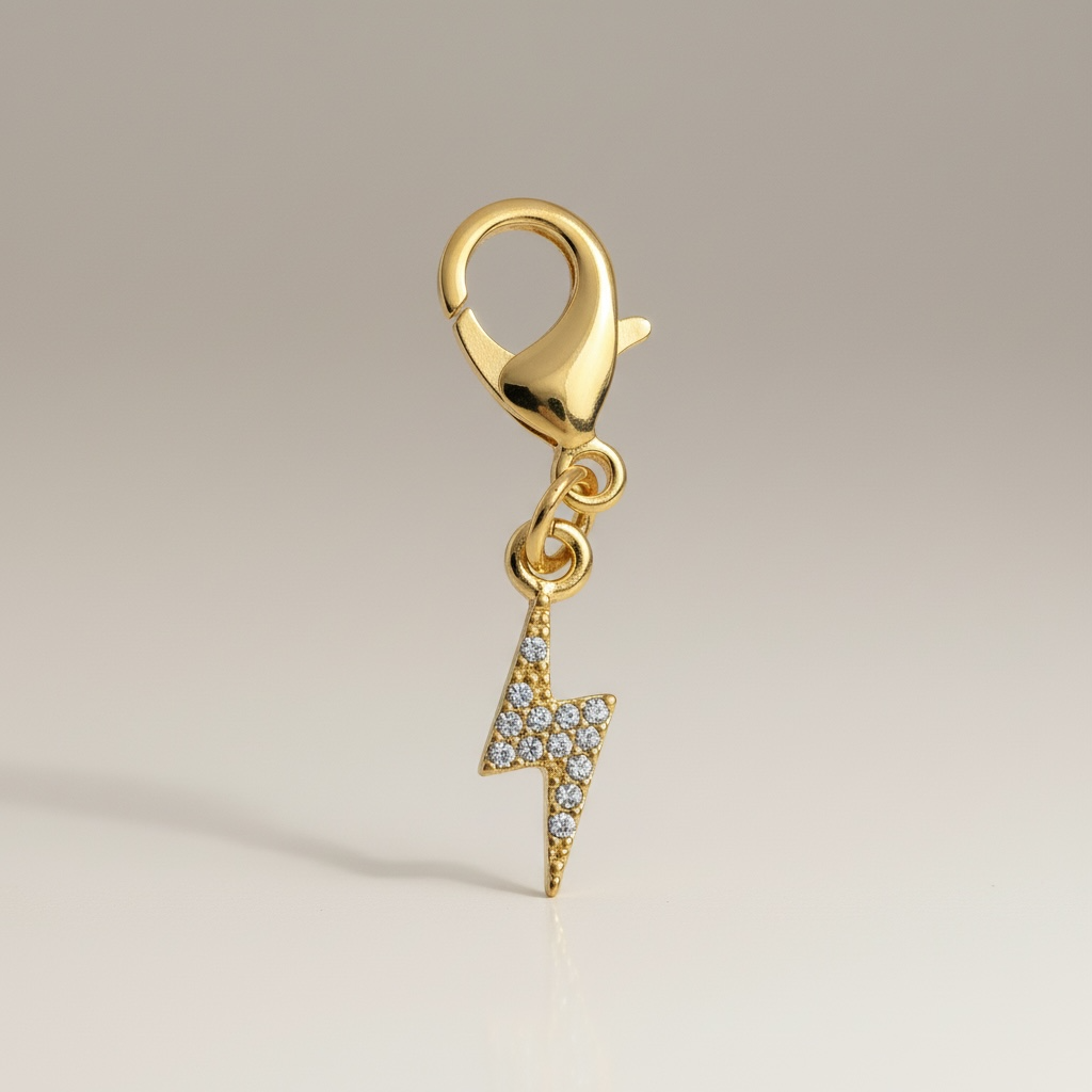 Sparkly Lightning Bolt Braid Charm