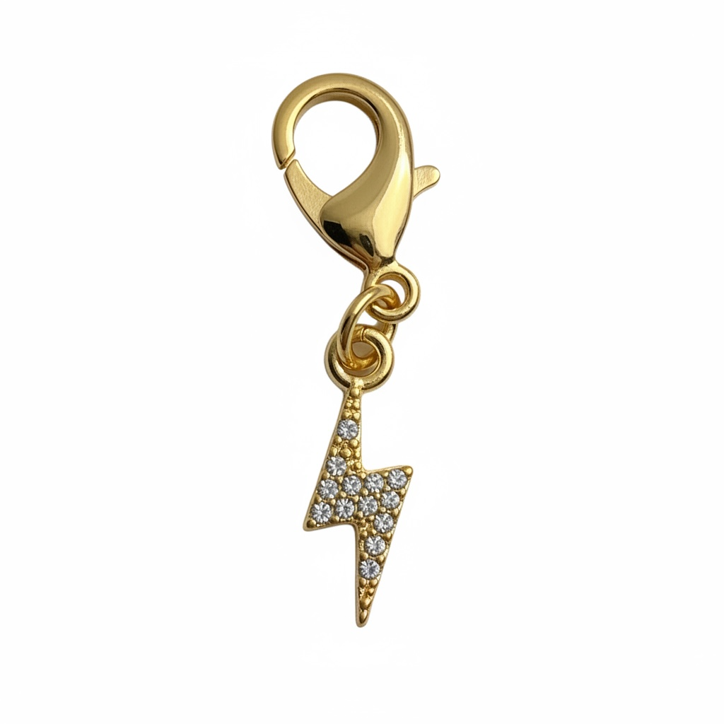 Sparkly Lightning Bolt Braid Charm