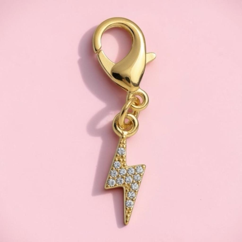 Sparkly Lightning Bolt Braid Charm