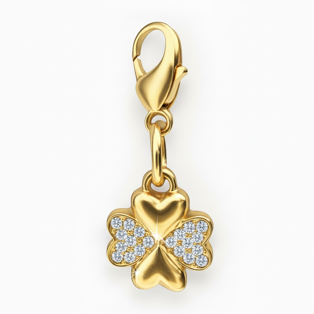 Sparkly Lucky Clover Braid Charm