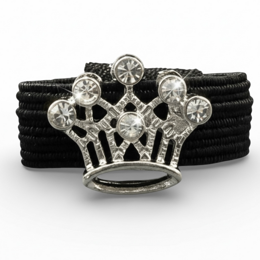 Sparkly Silver Crown Crop Charm