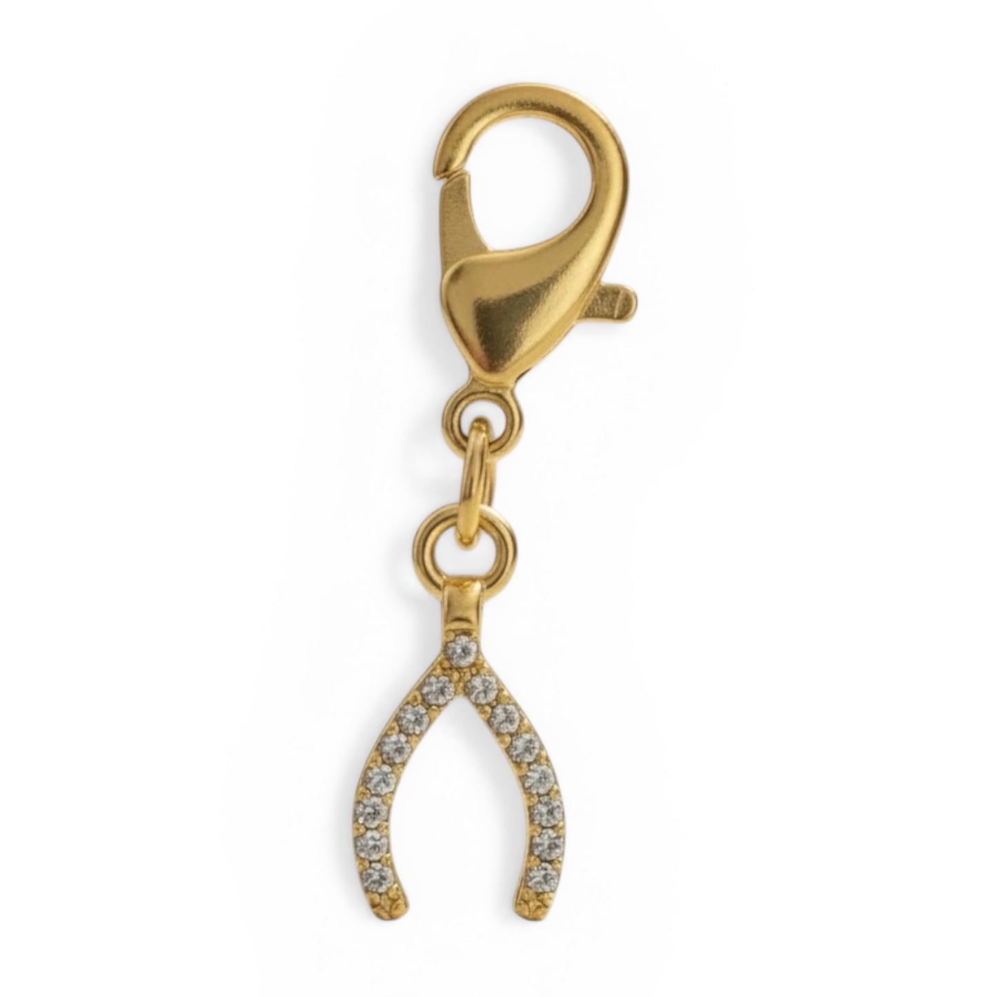 Sparkly Wishbone Braid Charm