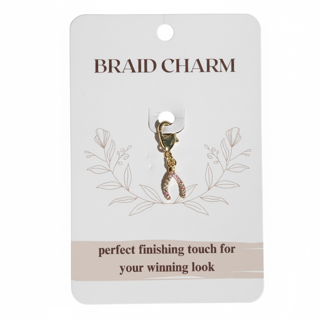 Sparkly Wishbone Braid Charm