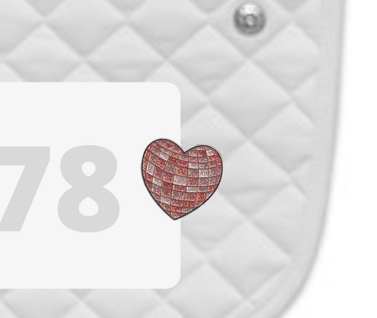 Disco Heart Number Pin Charm