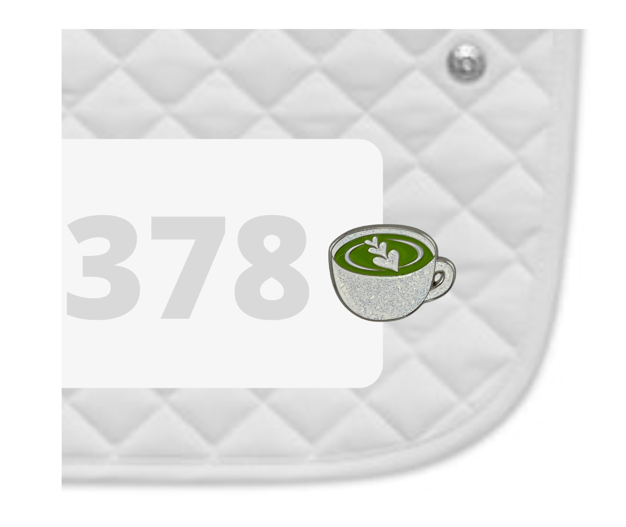 Matcha Number Pin Charm