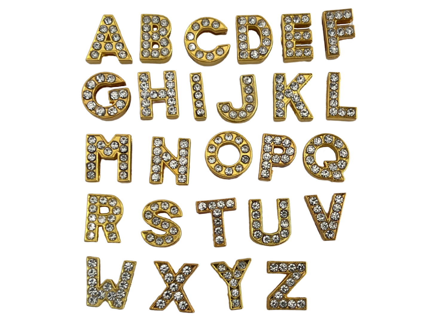 Pave Crystal Gold Letter Crop Charm